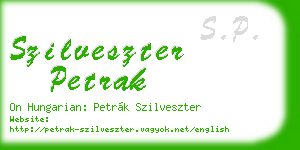 szilveszter petrak business card