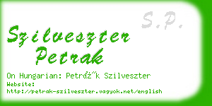 szilveszter petrak business card